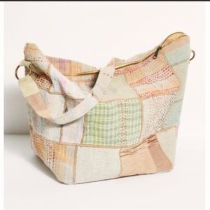 NWT Free People Free People Vienna Upcycled Patchwork Tote MSRP $78 Neutral